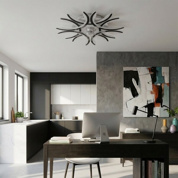 Brilagi - LED Stmívatelný stropní ventilátor LED/70W/230V pr. 76 cm černá + DO