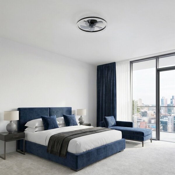Brilagi - LED Stmívatelný stropní ventilátor LED/62W/230V pr. 50 cm černá + DO