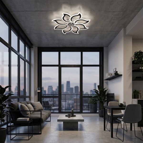 Brilagi - LED Stmívatelný stropní ventilátor LED/44W/230V pr. 90 cm černá + DO