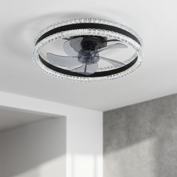 Brilagi - LED Stmívatelný stropní ventilátor LED/62W/230V pr. 50 cm černá + DO
