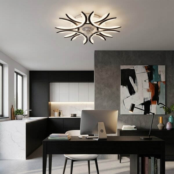 Brilagi - LED Stmívatelný stropní ventilátor LED/70W/230V pr. 76 cm černá + DO