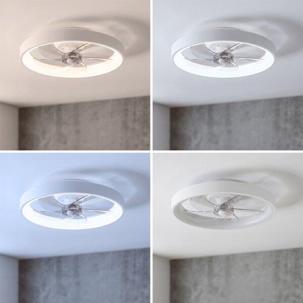Brilagi - LED Stmívatelný stropní ventilátor LED/34W/230V pr. 50 cm bílá + DO