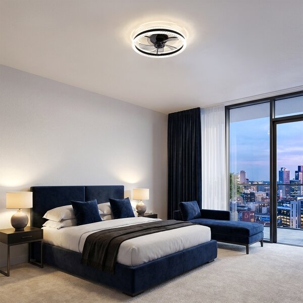 Brilagi - LED Stmívatelný stropní ventilátor LED/62W/230V pr. 50 cm černá + DO