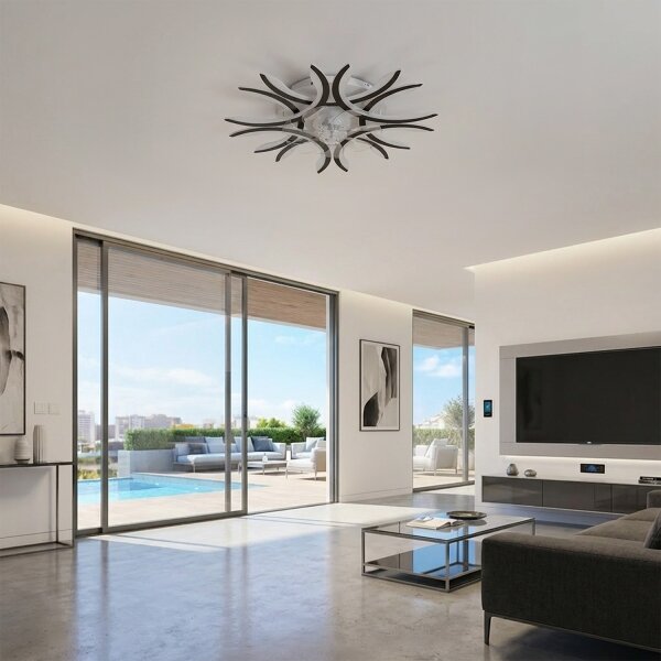 Brilagi - LED Stmívatelný stropní ventilátor LED/70W/230V pr. 76 cm černá + DO