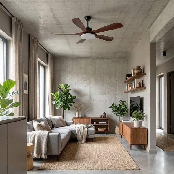 Brilagi - LED Stmívatelný stropní ventilátor LED/34W/230V 132 cm černá/hnědá +DO