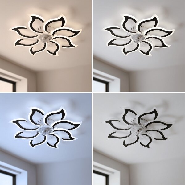 Brilagi - LED Stmívatelný stropní ventilátor LED/44W/230V pr. 90 cm černá + DO