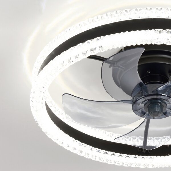 Brilagi - LED Stmívatelný stropní ventilátor LED/62W/230V pr. 50 cm černá + DO