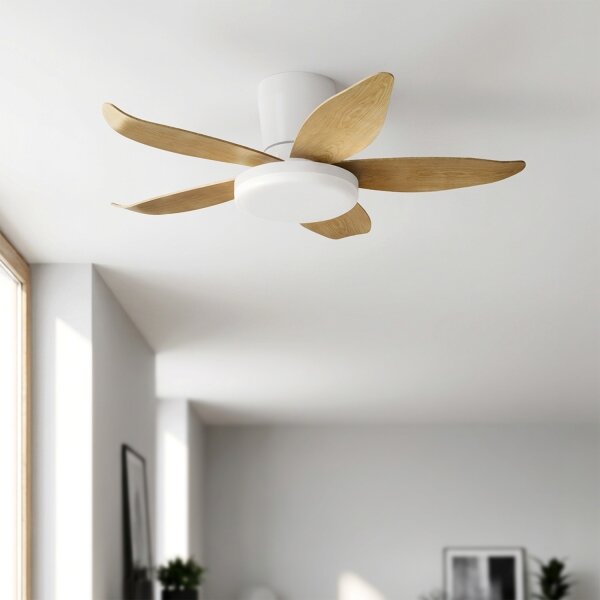 Brilagi - LED Stmívatelný stropní ventilátor LED/32W/230V 95 cm bílá/hnědá + DO