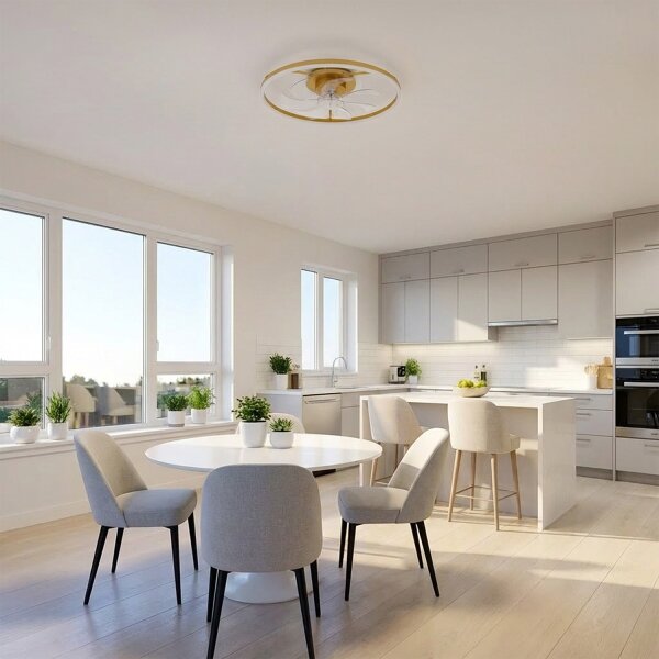 Brilagi - LED Stmívatelný stropní ventilátor LED/66W/230V 55 cm bílá/zlatá + DO