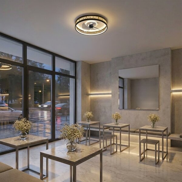 Brilagi - LED Stmívatelný stropní ventilátor LED/34W/230V 50 cm černá/zlatá + DO