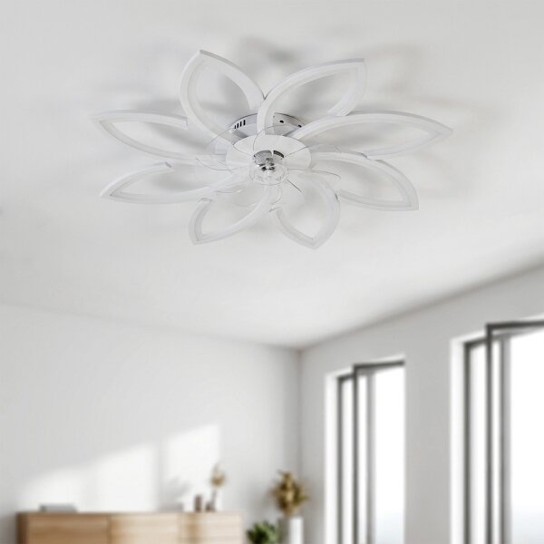 Brilagi - LED Stmívatelný stropní ventilátor LED/43W/230V pr. 90 cm bílá + DO