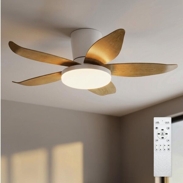 Brilagi - LED Stmívatelný stropní ventilátor LED/32W/230V 95 cm bílá/hnědá + DO