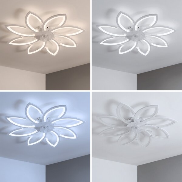 Brilagi - LED Stmívatelný stropní ventilátor LED/43W/230V pr. 90 cm bílá + DO