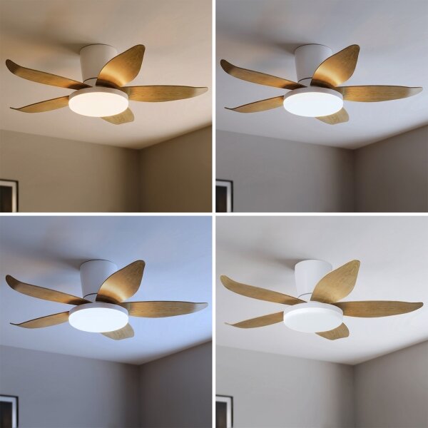 Brilagi - LED Stmívatelný stropní ventilátor LED/32W/230V 95 cm bílá/hnědá + DO