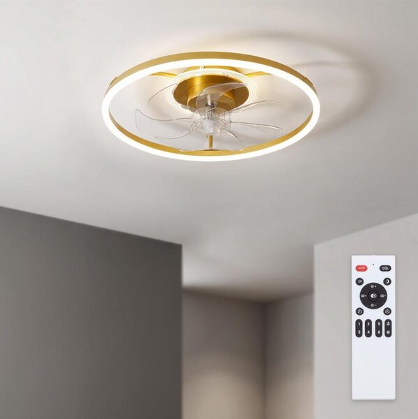 Brilagi - LED Stmívatelný stropní ventilátor LED/66W/230V 55 cm bílá/zlatá + DO