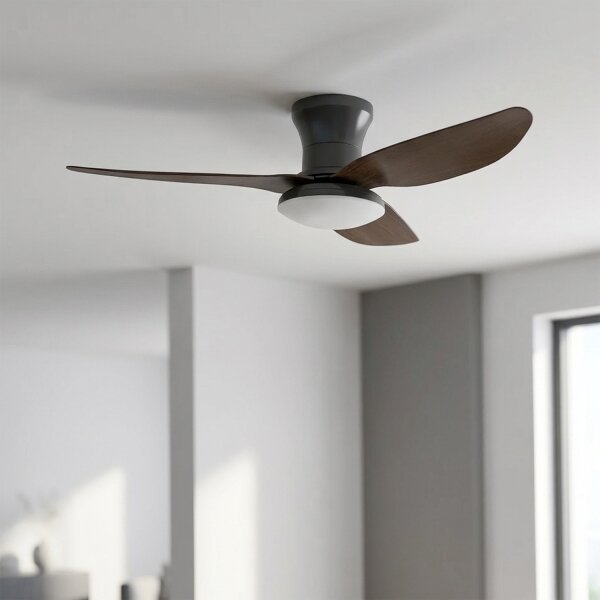 Brilagi - LED Stmívatelný stropní ventilátor LED/38W/230V 100 cm černá/hnědá +DO