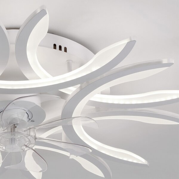 Brilagi - LED Stmívatelný stropní ventilátor LED/70W/230V pr. 76 cm bílá + DO
