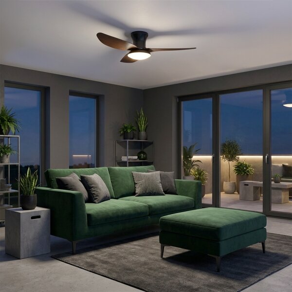 Brilagi - LED Stmívatelný stropní ventilátor LED/38W/230V 100 cm černá/hnědá +DO