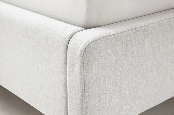 Světle šedá čalouněná dvoulůžková postel s úložným prostorem s roštem 180x200 cm Lotte – Meise Möbel