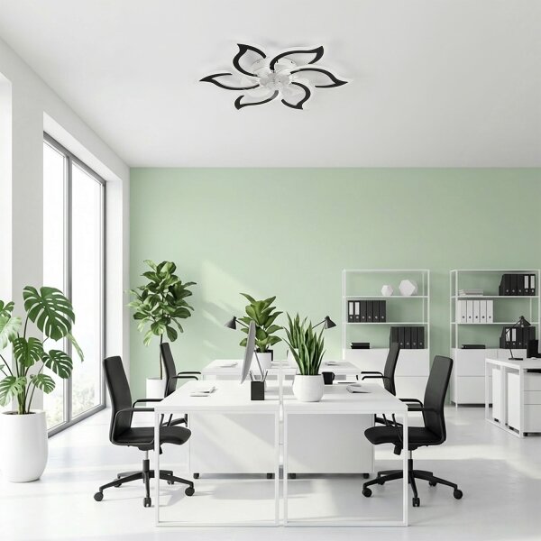 Brilagi - LED Stmívatelný stropní ventilátor LED/34W/230V pr. 83 cm černá + DO