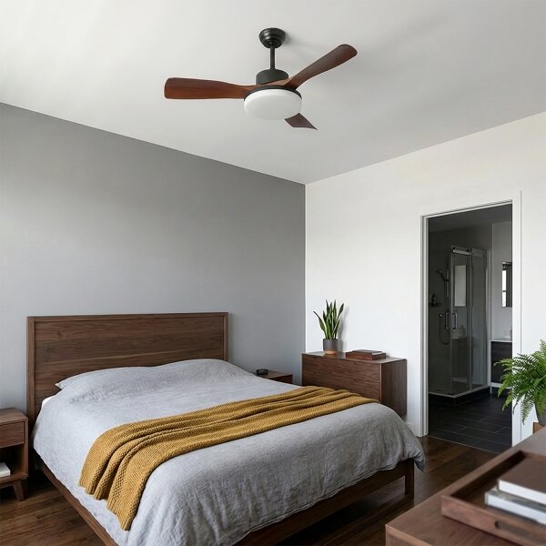 Brilagi - LED Stmívatelný stropní ventilátor LED/34W/230V 106 cm černá/hnědá +DO