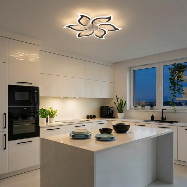 Brilagi - LED Stmívatelný stropní ventilátor LED/34W/230V pr. 83 cm černá + DO