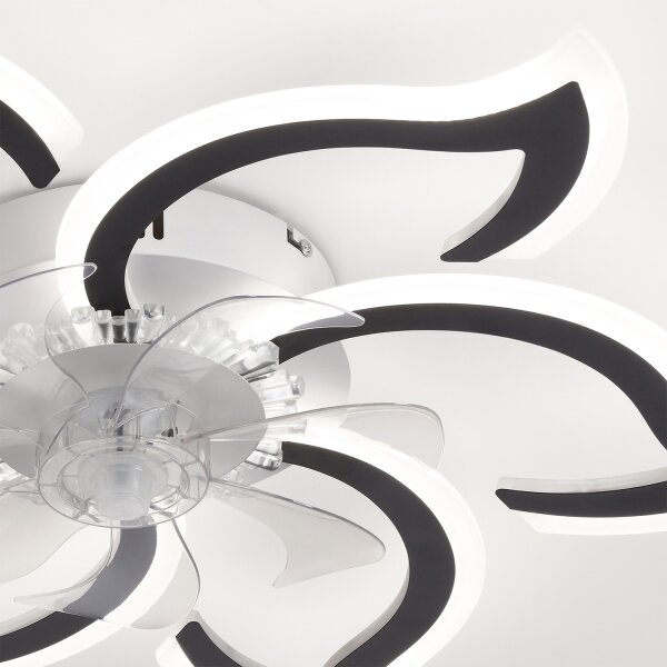 Brilagi - LED Stmívatelný stropní ventilátor LED/34W/230V pr. 83 cm černá + DO