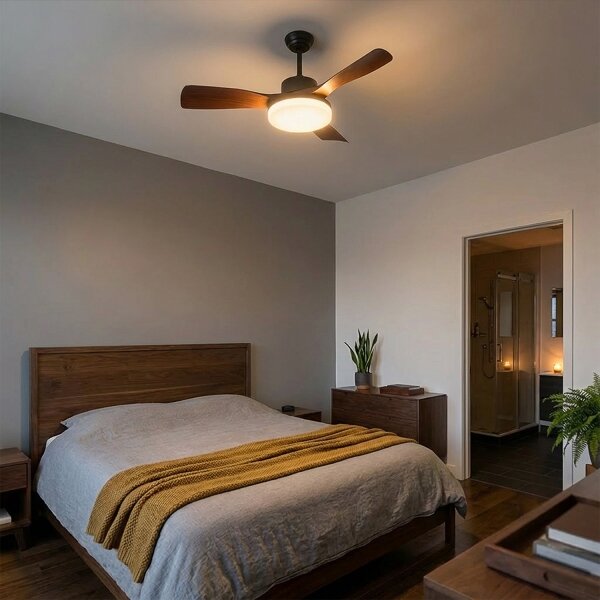 Brilagi - LED Stmívatelný stropní ventilátor LED/34W/230V 106 cm černá/hnědá +DO