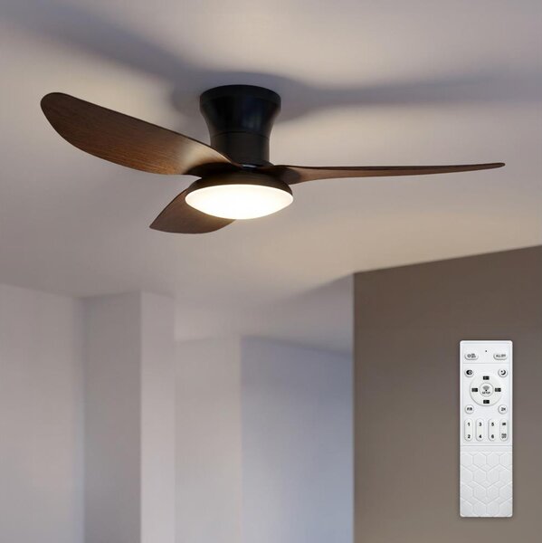 Brilagi - LED Stmívatelný stropní ventilátor LED/38W/230V 100 cm černá/hnědá +DO