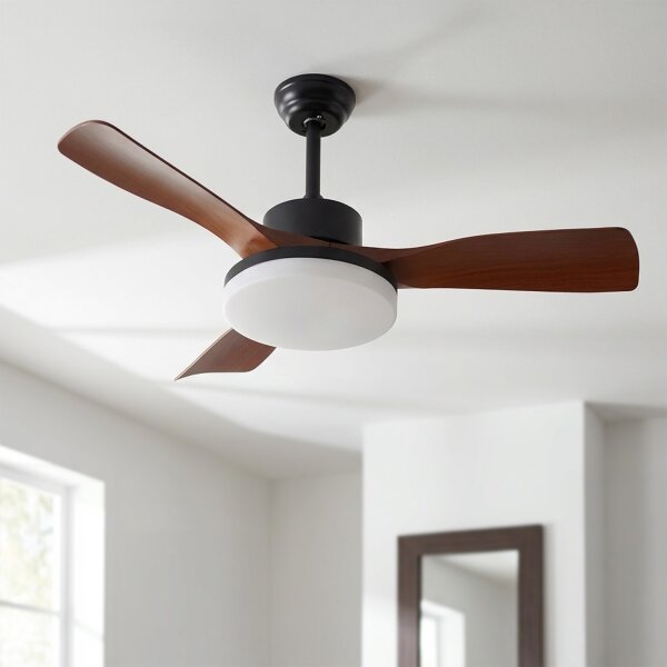 Brilagi - LED Stmívatelný stropní ventilátor LED/34W/230V 106 cm černá/hnědá +DO