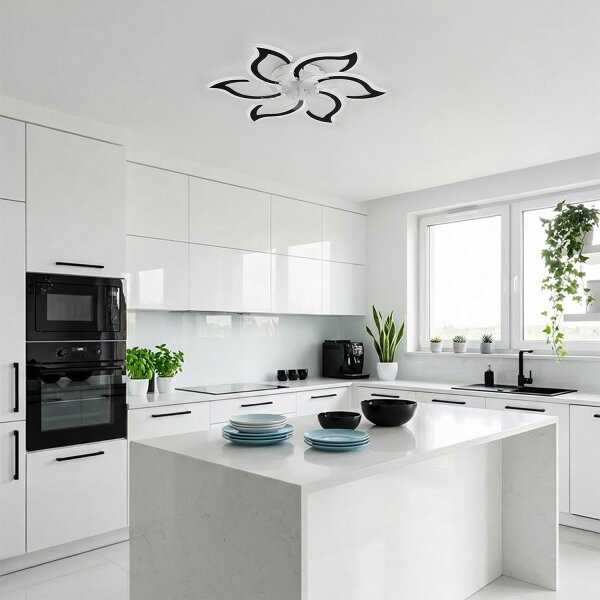 Brilagi - LED Stmívatelný stropní ventilátor LED/34W/230V pr. 83 cm černá + DO