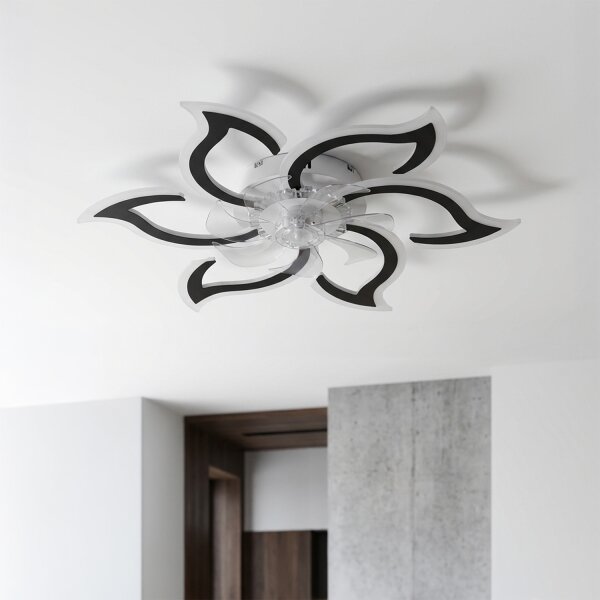 Brilagi - LED Stmívatelný stropní ventilátor LED/34W/230V pr. 83 cm černá + DO