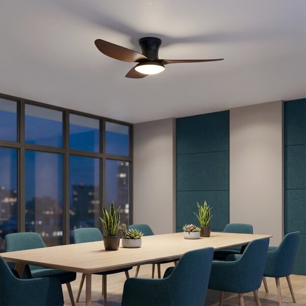 Brilagi - LED Stmívatelný stropní ventilátor LED/38W/230V 100 cm černá/hnědá +DO