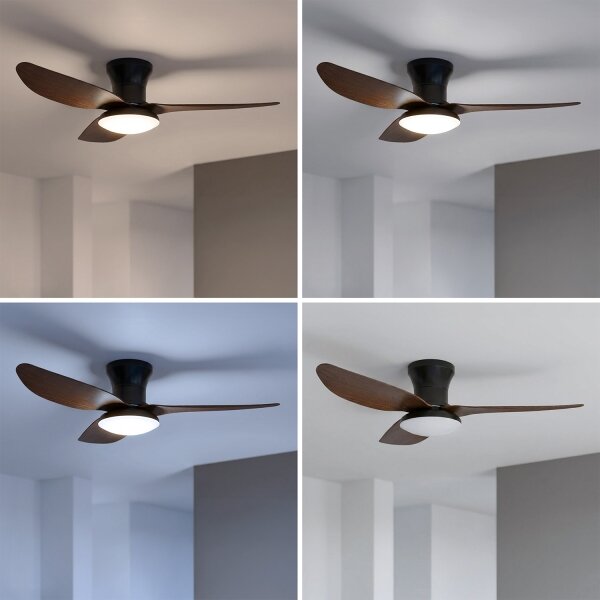 Brilagi - LED Stmívatelný stropní ventilátor LED/38W/230V 100 cm černá/hnědá +DO