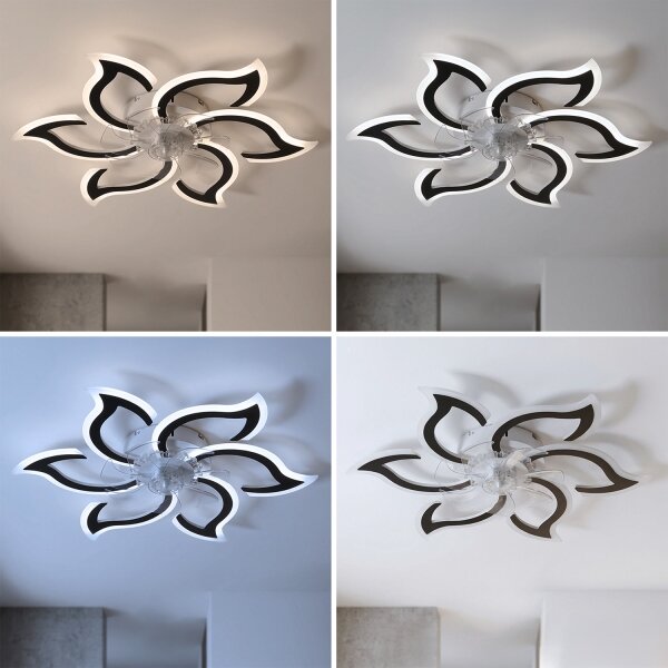 Brilagi - LED Stmívatelný stropní ventilátor LED/34W/230V pr. 83 cm černá + DO