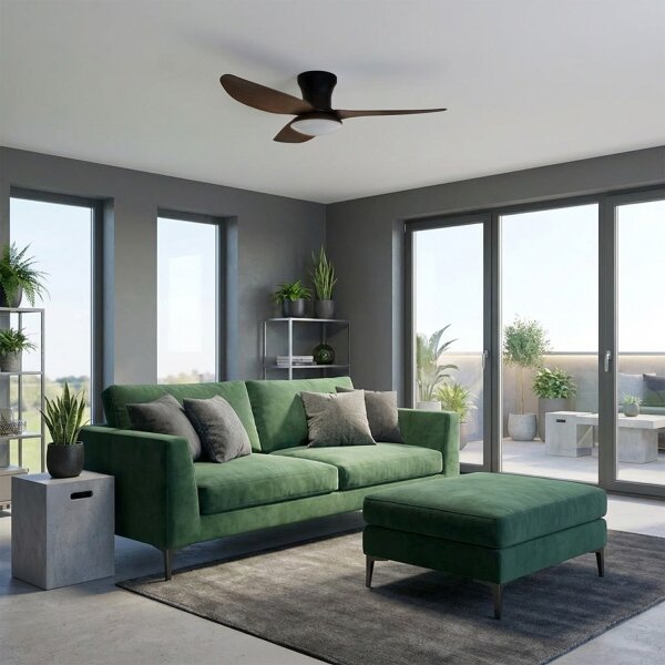 Brilagi - LED Stmívatelný stropní ventilátor LED/38W/230V 100 cm černá/hnědá +DO
