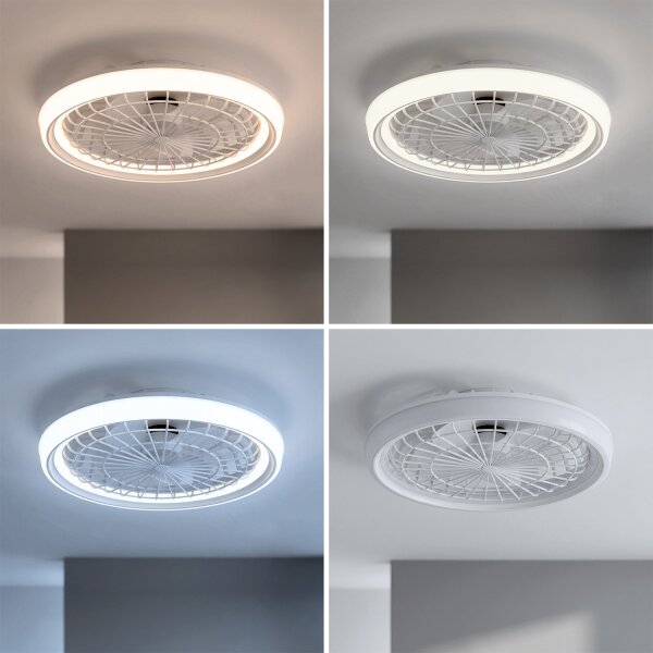 Brilagi - LED Stmívatelný stropní ventilátor LED/40W/230V pr. 48 cm bílá + DO