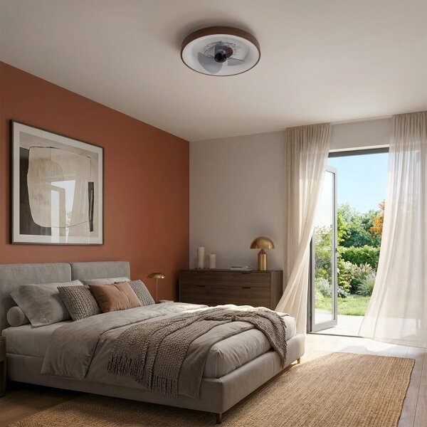 Brilagi - LED Stmívatelný stropní ventilátor LED/34W/230V pr. 46 cm hnědá + DO
