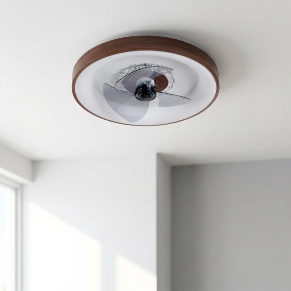 Brilagi - LED Stmívatelný stropní ventilátor LED/34W/230V pr. 46 cm hnědá + DO