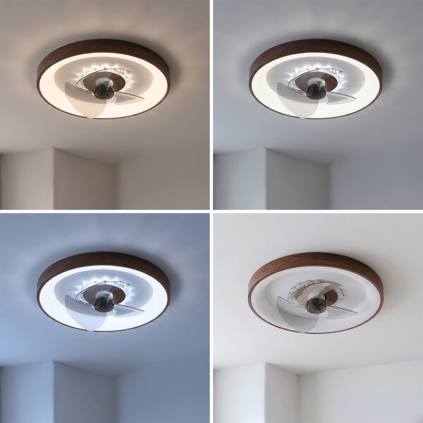 Brilagi - LED Stmívatelný stropní ventilátor LED/34W/230V pr. 46 cm hnědá + DO
