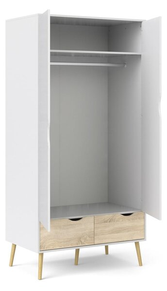 Bílá šatní skříň 99x200 cm Oslo - Tvilum