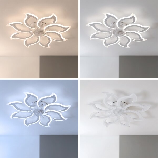 Brilagi - LED Stmívatelný stropní ventilátor LED/44W/230V pr. 90 cm bílá + DO