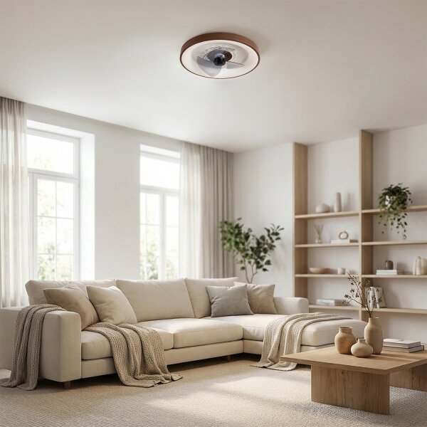 Brilagi - LED Stmívatelný stropní ventilátor LED/34W/230V pr. 46 cm hnědá + DO