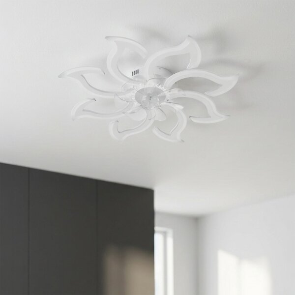Brilagi - LED Stmívatelný stropní ventilátor LED/44W/230V pr. 90 cm bílá + DO