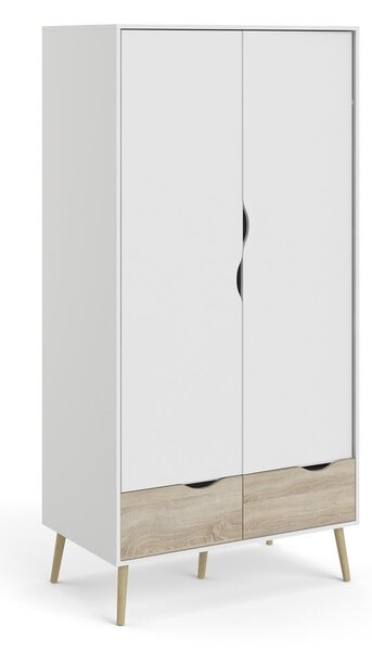 Bílá šatní skříň 99x200 cm Oslo - Tvilum