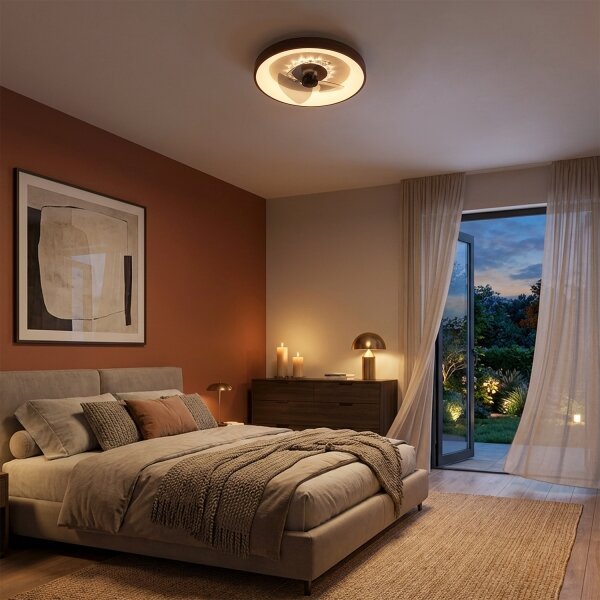 Brilagi - LED Stmívatelný stropní ventilátor LED/34W/230V pr. 46 cm hnědá + DO