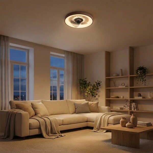 Brilagi - LED Stmívatelný stropní ventilátor LED/34W/230V pr. 46 cm hnědá + DO
