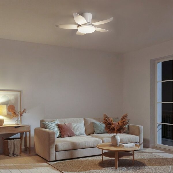Brilagi - LED Stmívatelný stropní ventilátor LED/32W/230V pr. 95 cm bílá + DO