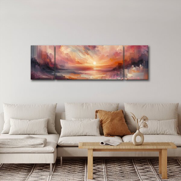 Obraz - Malované červánky (170x50 cm)