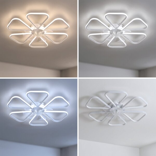Brilagi - LED Stmívatelný stropní ventilátor LED/38W/230V pr. 76 cm bílá + DO